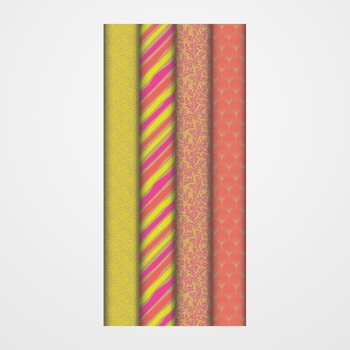 PAPEL de REGALO ROLLO CLAIREFONTAINE 0,7x2 m (CAJA de 30) KRAFT TODO AÑO NEON