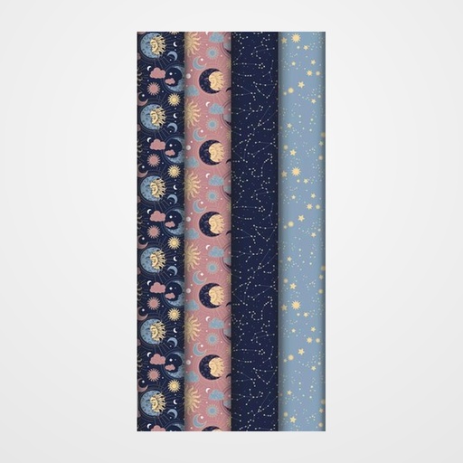 PAPEL de REGALO ROLLO CLAIREFONTAINE 0,7x2 m (CAJA de 30) 80g EXCELLIA TODO AÑO ASTRAL
