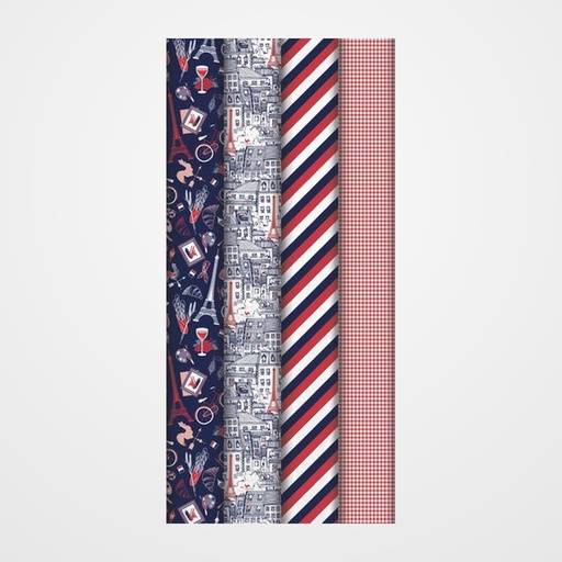 PAPEL de REGALO ROLLO CLAIREFONTAINE 0,7x2 m (CAJA de 30) EXCELLIA TODO AÑO DULCE FRANCIA