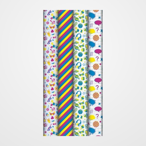 PAPEL de REGALO ROLLO CLAIREFONTAINE 0,7x2 m (CAJA de 30) EXCELLIA TODO AÑO PEP´S