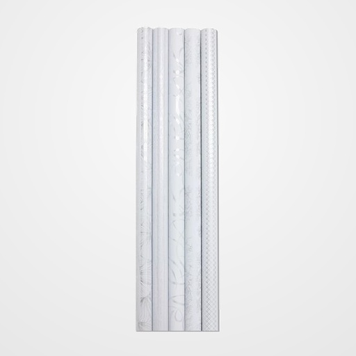 PAPEL de REGALO ROLLO CLAIREFONTAINE 0,7x2m (CAJA de 30) 80g PREMIUM METALIZADO BODA