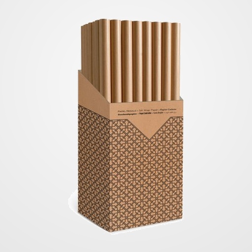 PAPEL de REGALO ROLLO TV 0,7x3 m (CAJA de 60) KRAFT MARRON ANONIMO