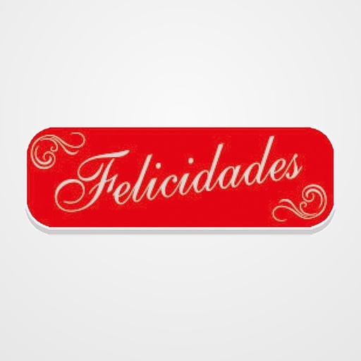 ETIQUETAS REGALO ADH. HOLOGRAFICAS ROLLO  250 uds. 45x15  FELICIDADES  ROJO