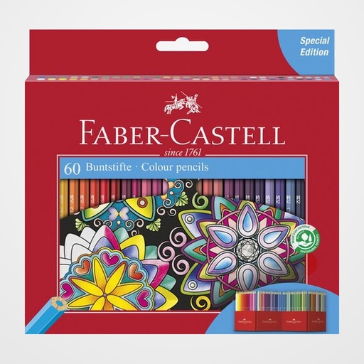 LAPICES de COLORES FABER-CASTELL ESTUCHE de 60