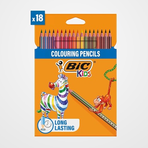 LAPICES de COLORES BIC EVOLUTION STRIPES estuche de 18