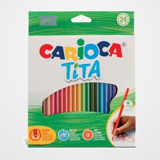 LAPICES de COLORES CARIOCA TITA HEXAGONAL estuche de 24
