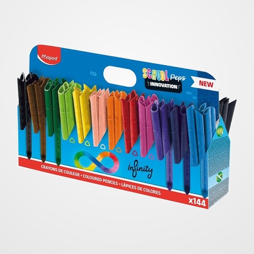 LAPICES de COLORES MAPED INFINITY SCHOOL PACK de 144