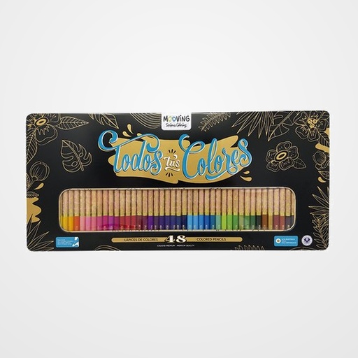 LAPICES de COLORES MOOVING ESTUCHE METALICO de 48