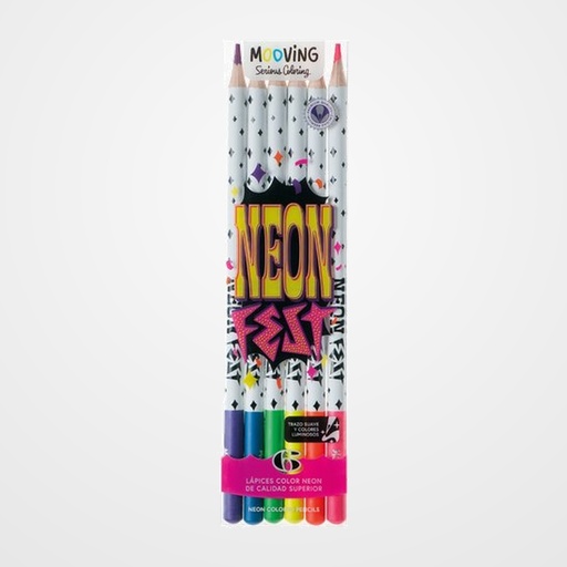 LAPICES de COLORES MOOVING NEON ESTUCHE de 6
