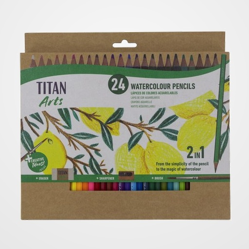 LAPICES ACUARELABLES TITAN ARTS CREATIVE ESTUCHE de 24