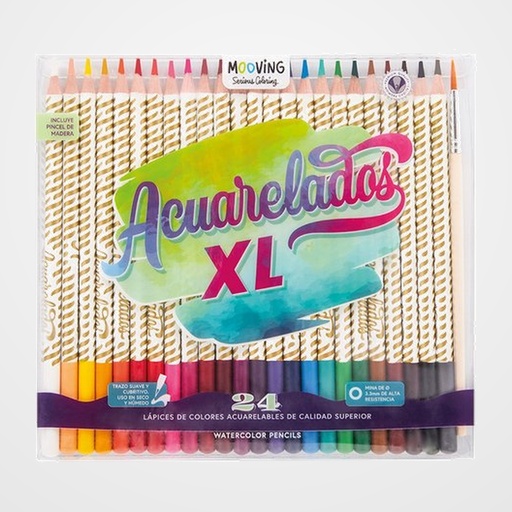 LAPICES ACUARELABLES MOOVING ESTUCHE de 24