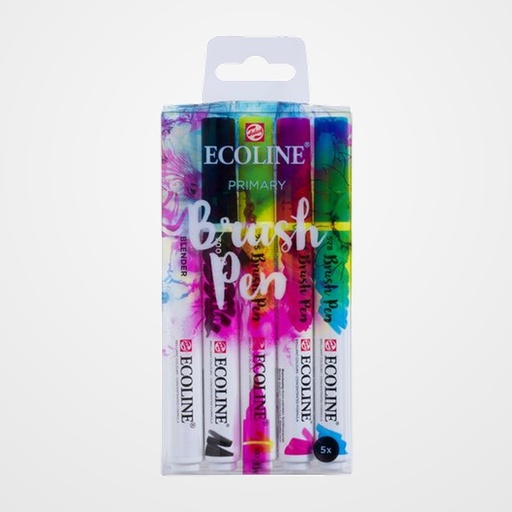 ROTULADOR FIBRA ECOLINE BRUSHPEN SURTIDO COLORES PRIMARIOS ESTUCHE de 5