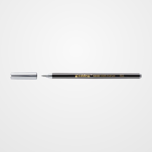 ROTULADOR FIBRA EDDING 1340 BRUSHPEN METALLIC PLATA