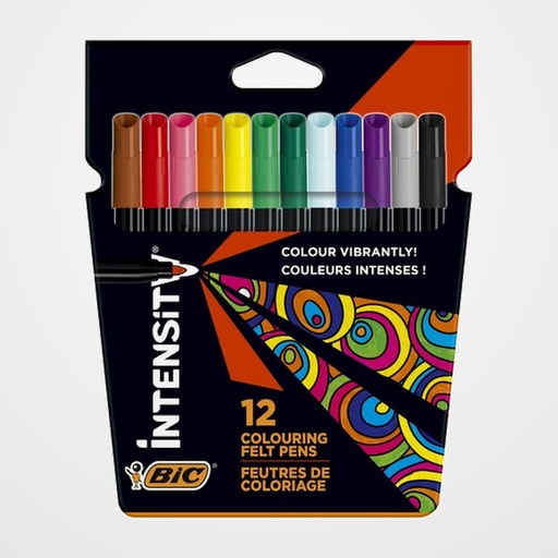 ROTULADOR FIBRA BIC COLOR UP / INTENSITY BLISTER de 12