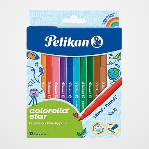 ROTULADOR FIBRA PELIKAN COLORELLA STAR ESTUCHE de 12 (24006996)
