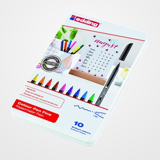 ROTULADOR FIBRA EDDING 1200 CAJA de METAL de 10