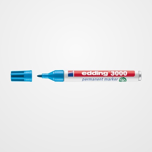 MARCADOR PERMANENTE EDDING 3000 CONICO  AZUL CLARO