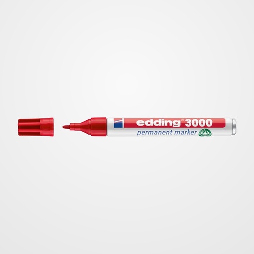 MARCADOR PERMANENTE EDDING 3000 CONICO  ROJO