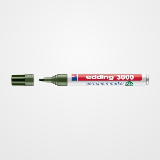 MARCADOR PERMANENTE EDDING 3000 CONICO  VERDE OLIVA
