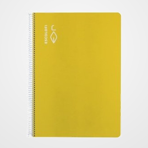 BLOC ESCOLOFI tapa DURA Fº 100h 70g CUADRIC.5x5 C/MARGEN AMARILLO