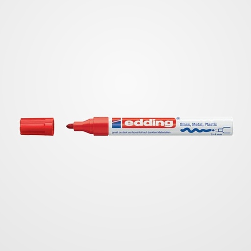 MARCADOR T.OPACA PERM. EDDING  750 CONICO ROJO