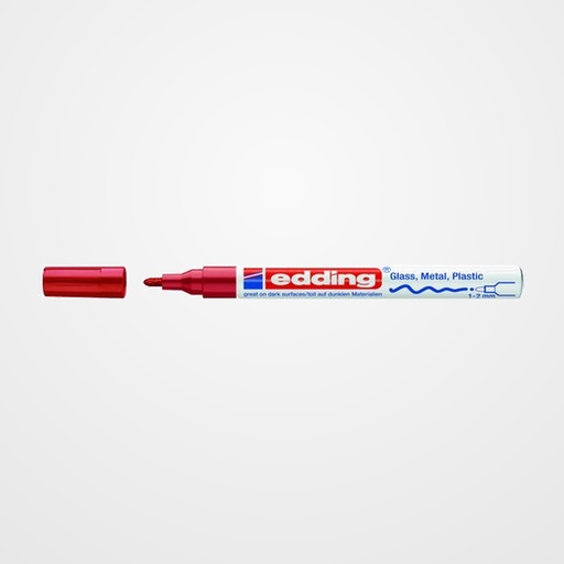 MARCADOR T.OPACA PERM. EDDING  751 CONICO ROJO