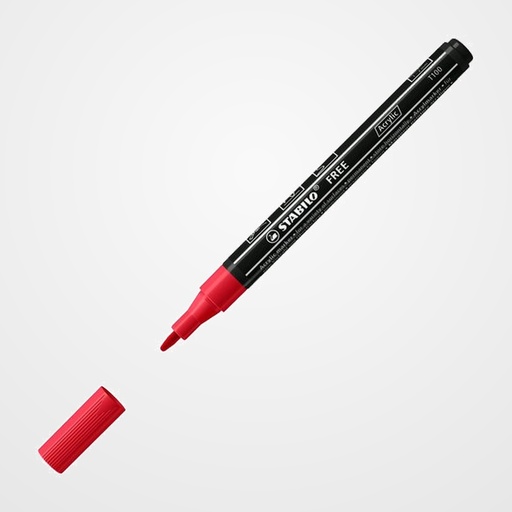 MARCADOR ACRYLIC STABILO FREE T100 ARTY LINE 1-2 mm CARMIN (748)