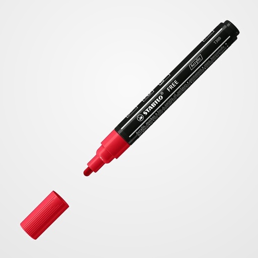 MARCADOR ACRYLIC STABILO FREE T300 ARTY LINE 2-3 mm CARMIN (748)