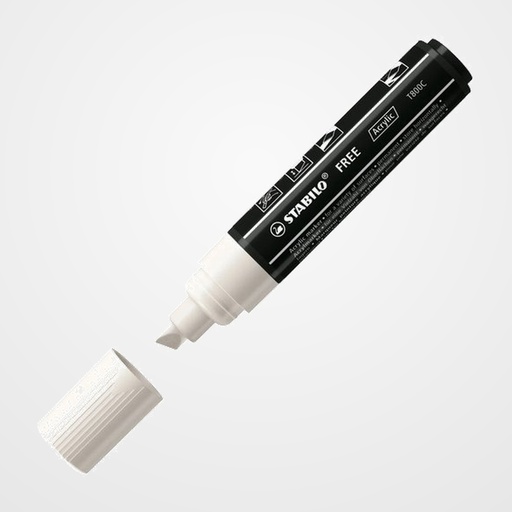 MARCADOR ACRYLIC STABILO FREE T800C ARTY LINE 4-10 mm BLANCO PURO (700)