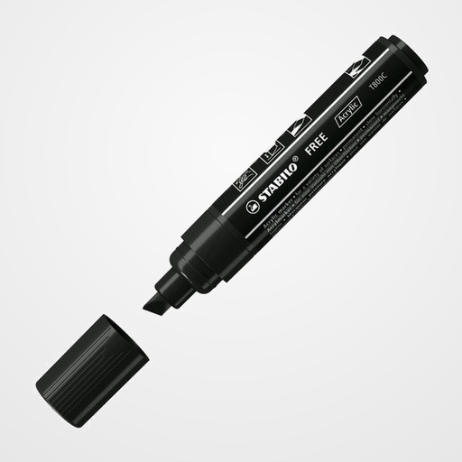 MARCADOR ACRYLIC STABILO FREE T800C ARTY LINE 4-10 mm NEGRO (746)