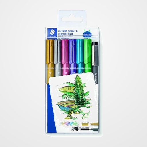 MARCADOR T.OPACA NO PERM. STAEDTLER 8323 METALICO BLISTER DE 6