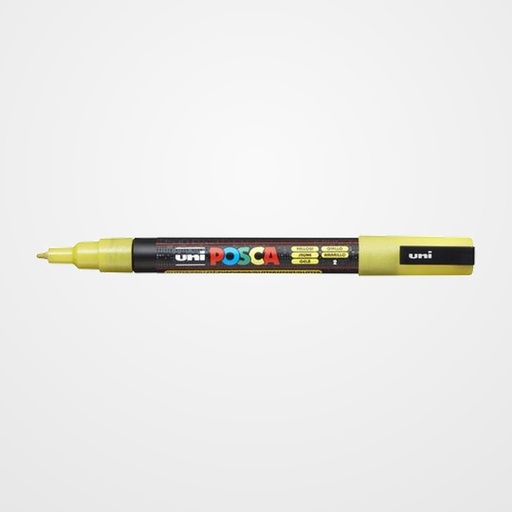 MARCADOR T.OPACA NO PERM. UNI POSCA  0,9 (PC-3ML) PURPURINA AMARILLO