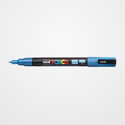 MARCADOR T.OPACA NO PERM. UNI POSCA  0,9 (PC-3ML) PURPURINA AZUL CLARO