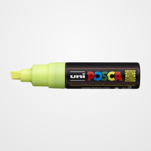 MARCADOR T.OPACA NO PERM. UNI POSCA  8,0 (PC-8K)  FLUOR AMARILLO