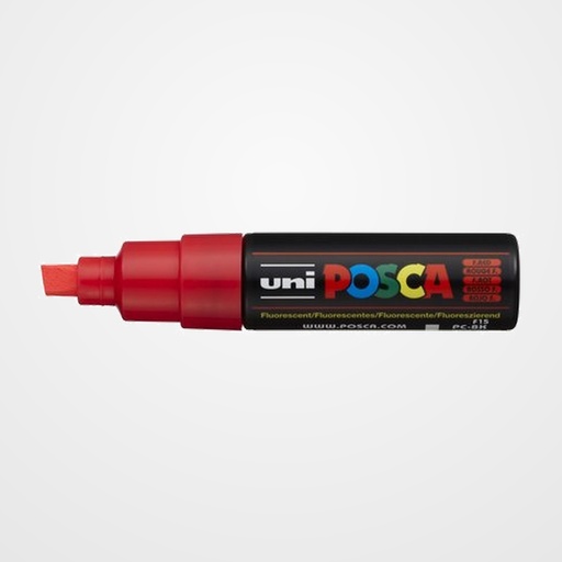MARCADOR T.OPACA NO PERM. UNI POSCA  8,0 (PC-8K)  FLUOR ROJO