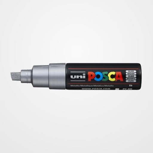 MARCADOR T.OPACA NO PERM. UNI POSCA  8,0 (PC-8K)  PLATA METALICO