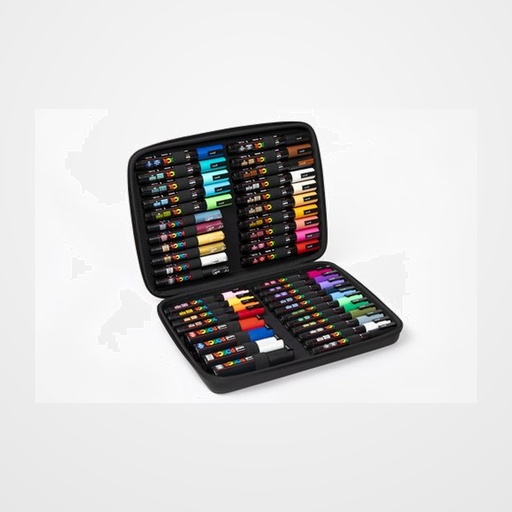 MARCADOR T.OPACA NO PERM. UNI POSCA MALETIN PREMIUM 40 PIEZAS SURTIDOS