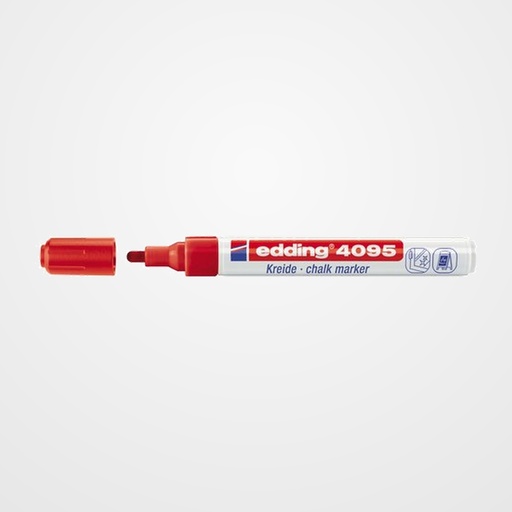 MARCADOR TIZA LIQUIDA EDDING 4095 CONICO ROJO