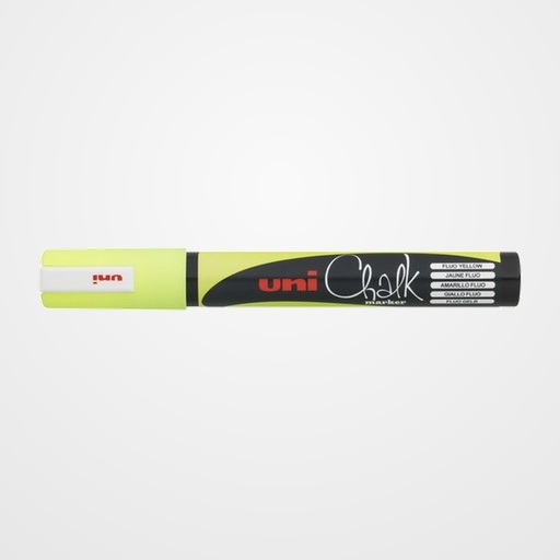 MARCADOR TIZA LIQUIDA UNI-BALL CHALK MARKER (PWE-5M) 1,8-2,5 mm AMARILLO