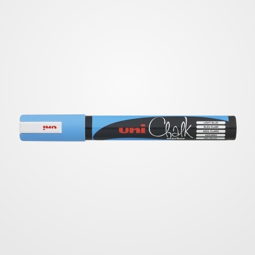 MARCADOR TIZA LIQUIDA UNI-BALL CHALK MARKER (PWE-5M) 1,8-2,5 mm AZUL CLARO