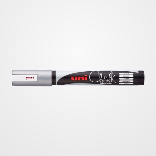 MARCADOR TIZA LIQUIDA UNI-BALL CHALK MARKER (PWE-5M) 1,8-2,5 mm PLATA