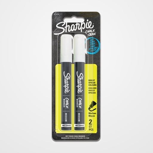 MARCADOR TIZA LIQUIDA SHARPIE CHALK MARKER BLANCO BLISTER de 2