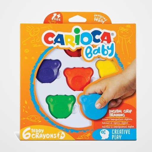 CERAS de COLORES CARIOCA BABY TEDDY CAJA de 6