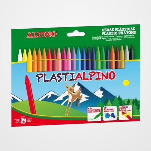 CERAS ALPINO PLASTIALPINO ESTUCHE de 24 SURTIDO