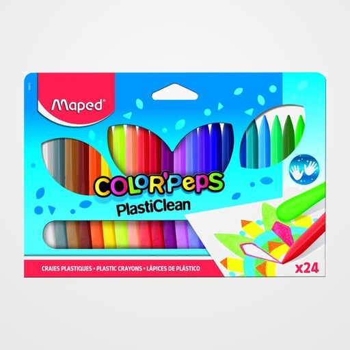 CERAS MAPED PLASTICLEAN COLOR PEPS ESTUCHE DE 24