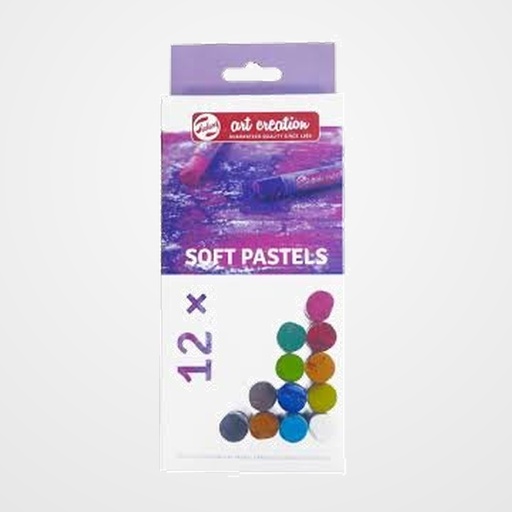 CERAS PASTEL TALENS ART CREATION SUAVES BARRAS REDONDAS SOLUBLES EN AGUA CAJA de 12