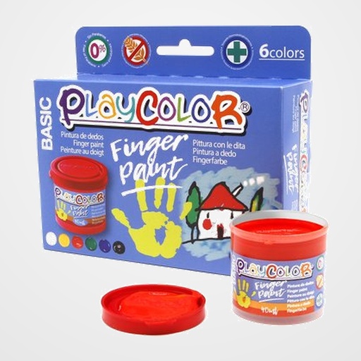 PINTURA de DEDOS PLAYCOLOR BASIC 40 ml (bote)  ESTUCHE de 6