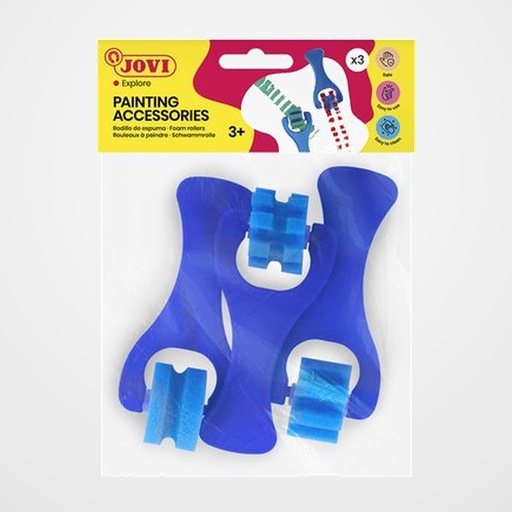 RODILLO de ESPUMA JOVI para PINTURA PEQUEÑO 3  formas