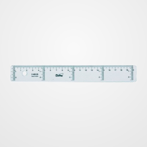 REGLA CRISTAL SAFTA 20 CENTIMETROS
