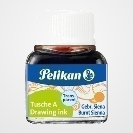 TINTA CHINA PELIKAN FRASCO 10 ml. SIENA TOSTADA (523-14) (201632)